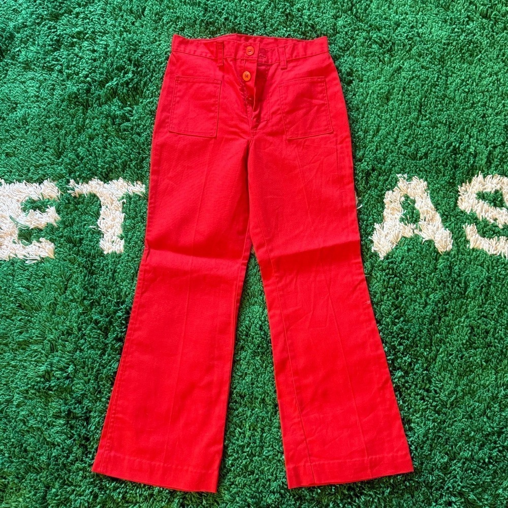 Vintage Red Wrangler Bell Bottom‎ Flare Jeans High Rise Button Fly Retro